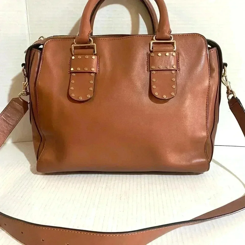 Rebecca Minkoff brown leather satchel handbag
